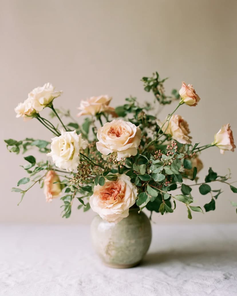 Garden Roses in Stoneware